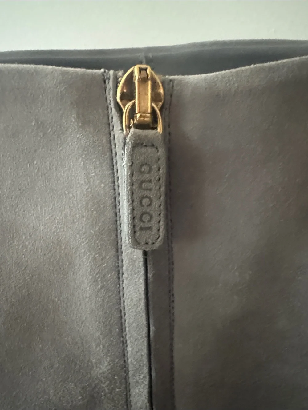 Gucci Light Grey Suede Over-the-Knee Stiletto Boots